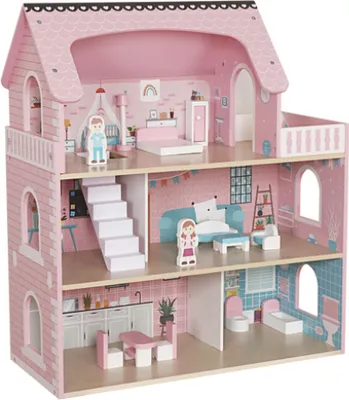 Productafbeelding van Kruzzel 26364 XXL-poppenhuis met ledverlichting, van hout