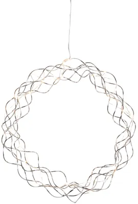 Produktbild von LED - Dekokranz Curly , ca.30 cm; chromfarben, 30 warmwhite LED, mit Trafo (924969037)