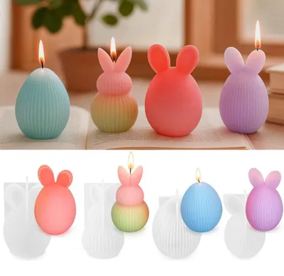Produktbild von Silikonform Ostern Eier, 2 Stück Gießformen für Osterdeko, Kerzen, Seifen