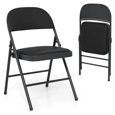 Produktbild von Set aus 2 Klappstühlen, faltbar und gepolstert, bis 150 kg belastbar, ideal für Gäste und Camping