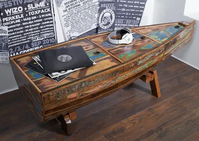 Produktbild von MASSIVMOEBEL24 Couchtisch Altholz 155x52x45 mehrfarbig lackiert NATURE OF SPIRIT #106