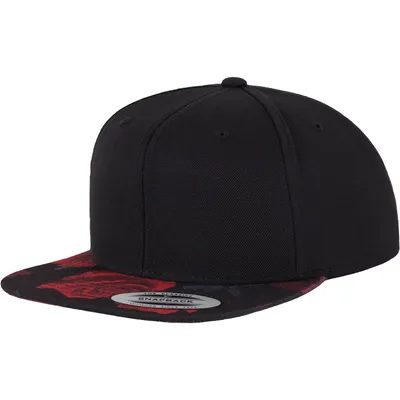 Immagine prodotto di FLEXFIT 6089R | Roses Snapback Cap / Berretto / Beanie / Cappello - Colore: Nero/Rosso (Roses) - Taglia: Unica