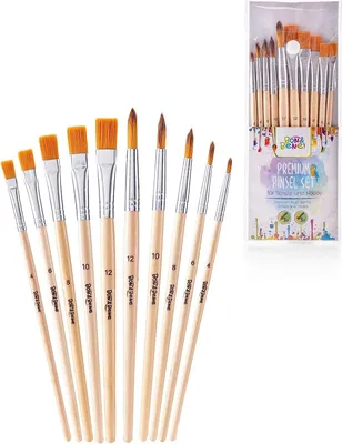 Produktbild von BON&BENE Sada štětců velikosti 4 až 12 pro akvarel, akryl a olejové barvy 10 kusů