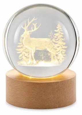 Produktbild von formano Kristallkugel LED Geige 3D Glas Kugel 8 cm + lasergraviertem Geigenmotiv