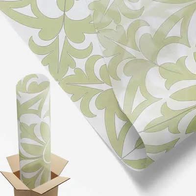 Produktbild von Sichtschutzfolie – 100x100 cm – Buntglas / Stained-Glass Design – blickdicht & dekorativ – selbstklebende Glasdekorfolie – UV-Schutz, einfache Montage – Grüner Schmuck