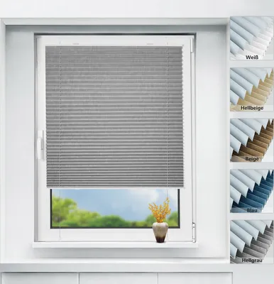 Produktbild von Grandekor Plissee 100% verdunkelung Hellgrau 75x230cm klemmfix ohne Bohren Jalousie Verdunklungsrollo für Tür