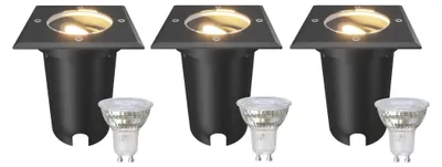 Produktbild von Ledvion 3er Set LED Bodenstrahler Außen IP67 3W 230V 345Lm 2700K GU10 weiss