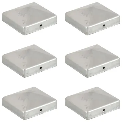Zdjęcie produktu dla Nakładki na słupki 6 szt. Piramida Ocynkowany metal 81 x 81 mm