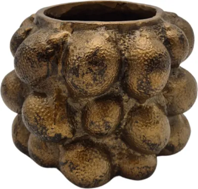 Produktbild von Deco4yourhome Vase - Zitrone - Antikgold - 17x17x13