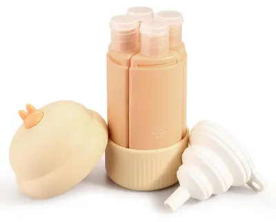Zdjęcie produktu dla Solidchoice - Butelki podróżne 4 w 1 o pojemności 60 ml, szczelne i wielokrotnego użytku