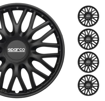 Imagen del producto de Cubiertas para ruedas de 16 pulgadas, color negro, marca SPARCO, modelo SPC1696BK