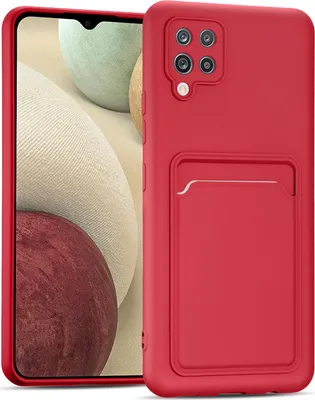 Image de Étui pour téléphone portable Samsung Galaxy A42 5G Housse étui silicone avec porte-carte Slim Wallet Case, rouge