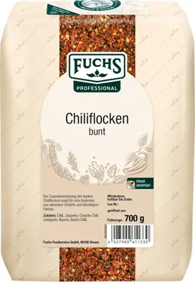 Zdjęcie produktu dla Fuchs Foodservice płatki chili kolorowy aromatyczny smak 700g