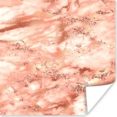 Produktbild von MuchoWow® Poster Marmor - Glitzer - Roségold 75x75 cm - Wand Dekoration