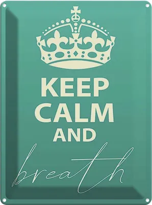 Produktbild von vianmo Blechschild 40x30 cm Keep Calm and breath Yoga