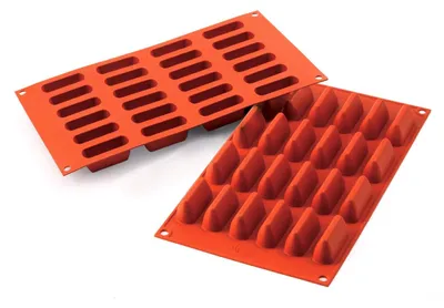 Silikonform für 24 Schokoladenbons, 50x18x23,5 mm, 336 ml