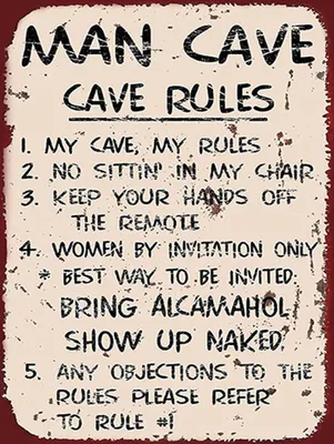 Produktbild von vianmo Holzschild 40x30 cm Man cave my cave my rules