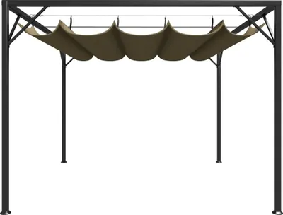 Produktbild von vidaXL Gartenpavillon mit Ausziehbarem Dach 3x3 m Taupe 180 g/m²