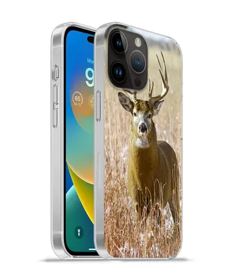 Produktbild von MuchoWow® Handyhülle Schutzhülle Hülle für Apple iPhone 14 Pro - Softcase Hirsche - Gras - Herbst - Tiere - Natur - Geweih Silikon Softcase Handy Hülle - Umschlag