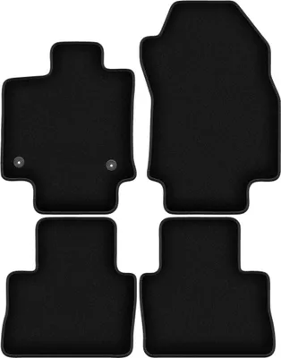 Produktbild von Wielganizator Velours-Autoteppiche – passend für Toyota RAV4 V Hybrid (SUV, Bj. 2019-) –  schwarz, passgenau, mit Befestigungen set 4 Stk.