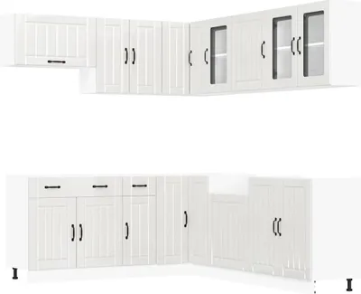 Produktbild von vidaXL 11-tlg. Küchenschrank-Set Lucca Hochglanz-Weiß Holzwerkstoff