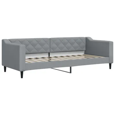 Image de vidaXL Lit de jour gris clair 80x200 cm Tissu