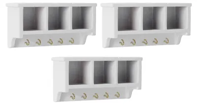 Image de Lot de 3 étagères miniatures pour maison de poupées, échelle 1:12, meubles de rangement en bois, décoration, modèle blanc