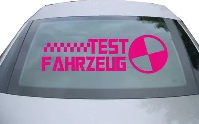 Produktbild von Indigos UG - Aufkleber Heckscheibe & Motorklappe DE6973 - pink - 600x186 mm - Testfahrzeug - Auto Scheiben Fenster Heckklappe Tuning Racing JDM - Die cut