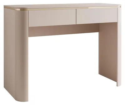 Productafbeelding van Console AVELINE, 110 cm, bekleed met kasjmier, met 2 lades, push-to-open systeem en een gouden sierlijst