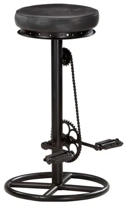 Produktbild von vidaXL Barhocker 2 Stk. Schwarz Echtes Ziegenleder