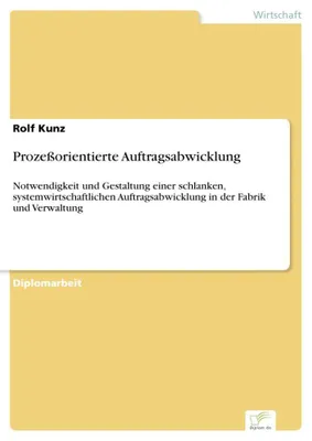 Produktbild von Prozeßorientierte Auftragsabwicklung