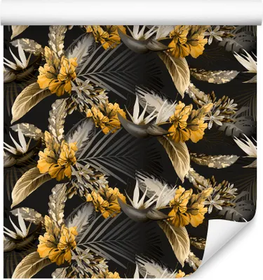 Produktbild von 10m VLIES TAPETE Rolle Blumen Exotisch Pflanzen Blätter Natur Tropen XXL