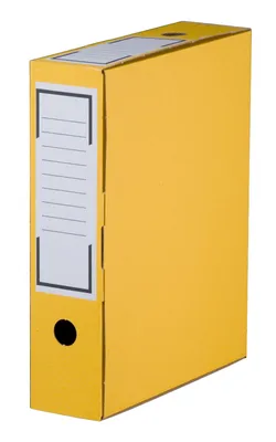 Produktbild von 2800 x Archiv-Ablageboxen Archivschachteln mit Beschriftungsfeldern Gelb 8cm