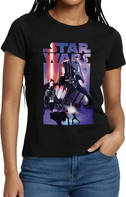 Produktbild von Star Wars Darth Vader Mit Rotem Lichtschwert Frauen T-Shirt, XL, Schwarz