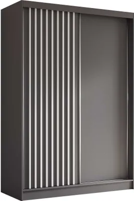 Produktbild von AGMAT Schwebetürenschrank Nevada, Kleiderschrank mit 2 Türen, Moderne Garderobe in Farbe: Graphit, Schrank in Größe: 150 x 216 x 61 cm