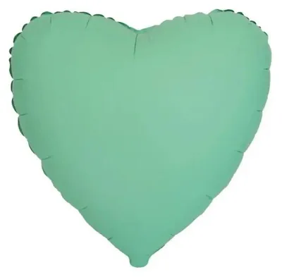 Image de Ballon en forme de cœur, finition mate, couleur menthe, 45 cm - Flexmetal