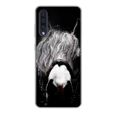 Produktbild von MuchoWow® Handyhülle Schutzhülle Hülle für Samsung Galaxy A50 Pferd - Porträt - Schwarz - Weiß Silikon Softcase Handy Hülle - Mobiltelefonhülle