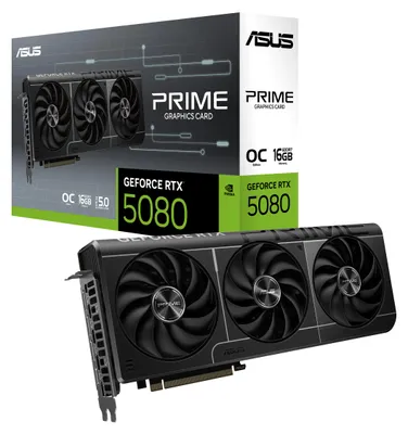 Produktbild von ASUS GeForce RTX 5080 PRIME OC, Grafikkarte, (DLSS 4, 3x DisplayPort