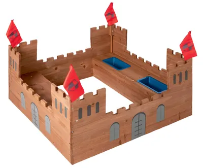 Produktbild von PLAYTIVE Sandkasten Ritterburg aus Vollholz inkl. Bodenvlies ca113 x 70 x 113 cm