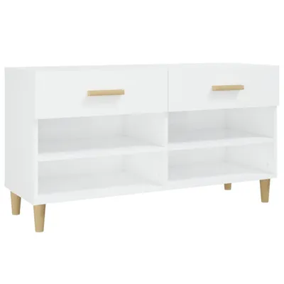 Produktbild von vidaXL Schuhschrank Hochglanz-Weiß 102x35x55 cm Holzwerkstoff