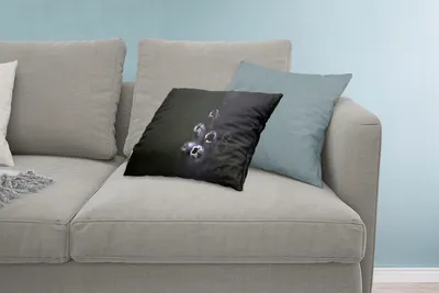 Produktbild von MuchoWow® Zierkissen Sofakissen Wohnzimmer Dekokissen 60x40 cm Nahaufnahme von lila Lavendel vor schwarzem Hintergrund - Kopfkissen - Polster mit Foto