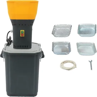 Productafbeelding van Elektrische graanmolen, 19.000 tpm. Elektrische kruidenmolen met 5 zeven en een sleutel, 300 kg/uur. Graanmolen voor tarwe, gerst, mais en haver (1000W, 30 liter, 33 * 31 * 80 cm)