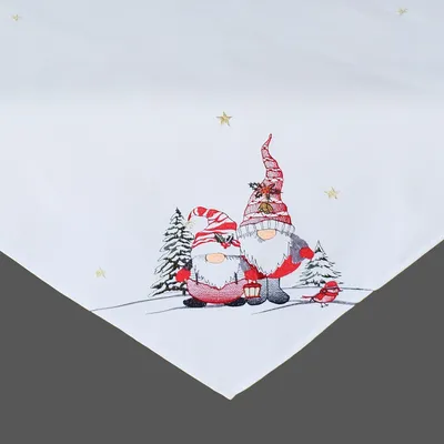 Produktbild von Tischwäsche Stickerei Wichtel Tischdecke Tischläufer Weihnachten 85 x 85 cm