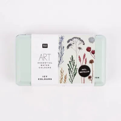 Produktbild von Rico Design Art Essential Aquarell Künstler Aquarellfarbkasten 12 Farben Eisige Farben