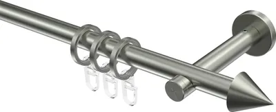 Produktbild von Interdeco Gardinenstange / Vorhangstange Edelstahl, Typ Enorma Scarano (Kegel), 16 mm Ø 1-läufig, 400 cm