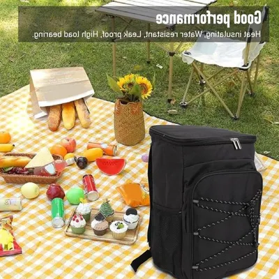 Großer Kühltaschen-Rucksack, Thermorucksack mit Seitentaschen, wasserdicht und auslaufsicher für Camping