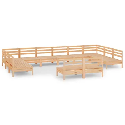 Immagine prodotto di vidaXL Set da salotto da giardino 12 pezzi in legno di pino massiccio