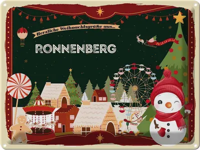Produktbild von vianmo Blechschild 30x40 cm Weihnachten Grüße RONNENBERG Abenteuer Reisen Urlaub