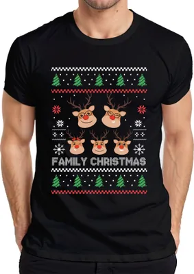 Produktbild von Family Christmas Ugly Sweater Familie - Weihnachten Weihnachtsgeschenk Christmas Herren T-Shirt, Schwarz, XXL