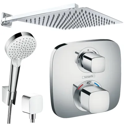 Produktbild von Hansgrohe und Jowi Unterputz Duschsystem Ecostat E Thermostat, Unterputz Duscharmatur mit Kopfbrause, OHNE iBox